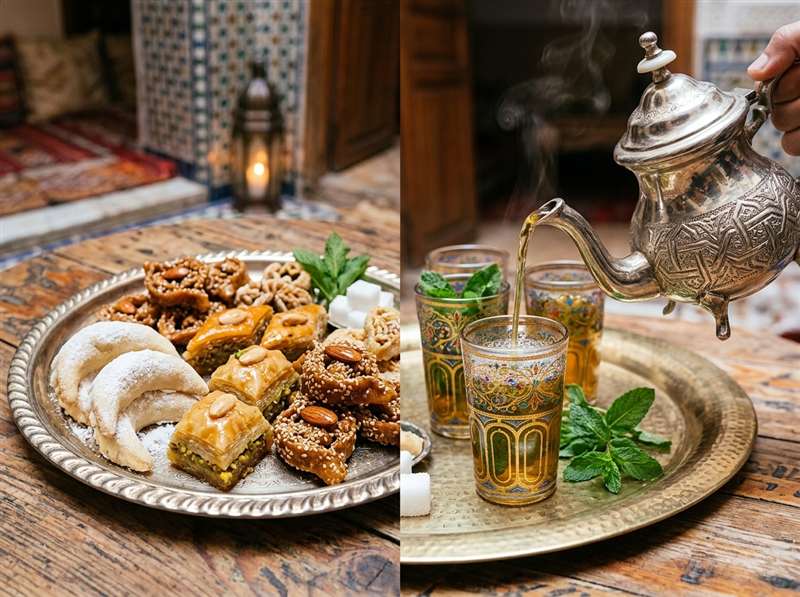 Pâtisseries orientales et Thé à la menthe